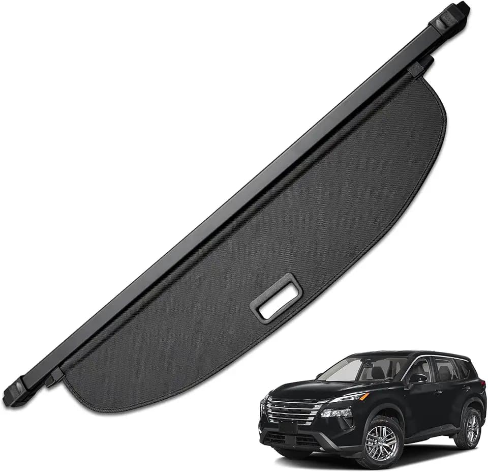 Cargo Cover for 2021-2026 Nissan Rogue Retractable Trunk Cargo Cover Rogue Accessories Anti-Peeping Anti-Theft Privacy Screen,Trunk Luggage Shield Shade Carbon Fiber Texture