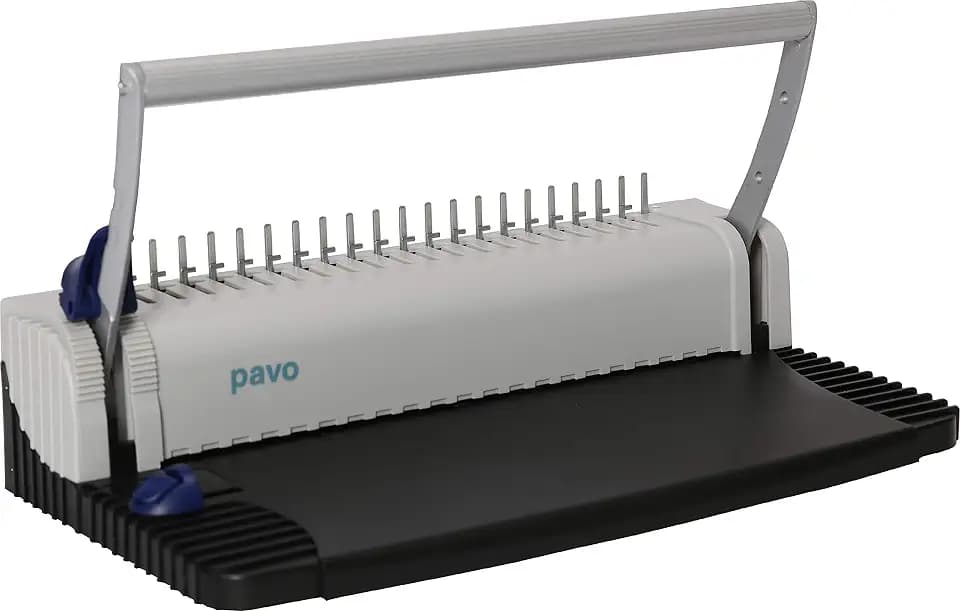 Pavo - Bindemaschine, Bindegerät bis 150 Blatt, inklusive 75teiligem Starterset, schwarz/grau