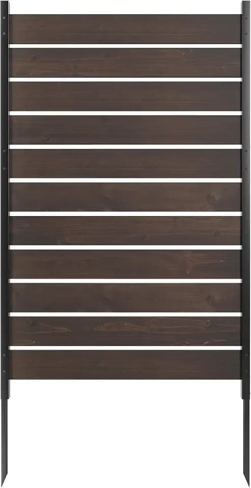 Wood Privacy Screen No Dig Outdoor Garden Fence (Dark Brown, 61 * 37.8 in)