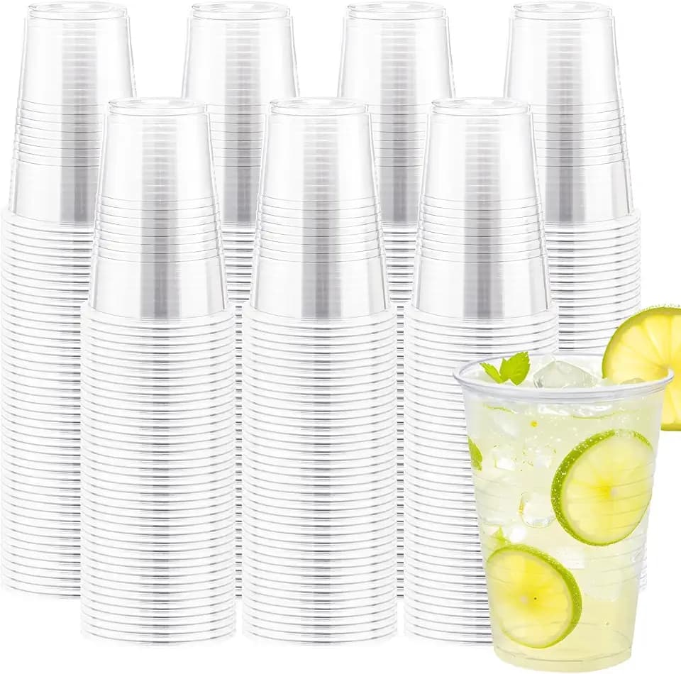 Lamosi 1000 Pack 12 oz Clear Plastic Cups,12 Ounce Disposable Drinking Cups
