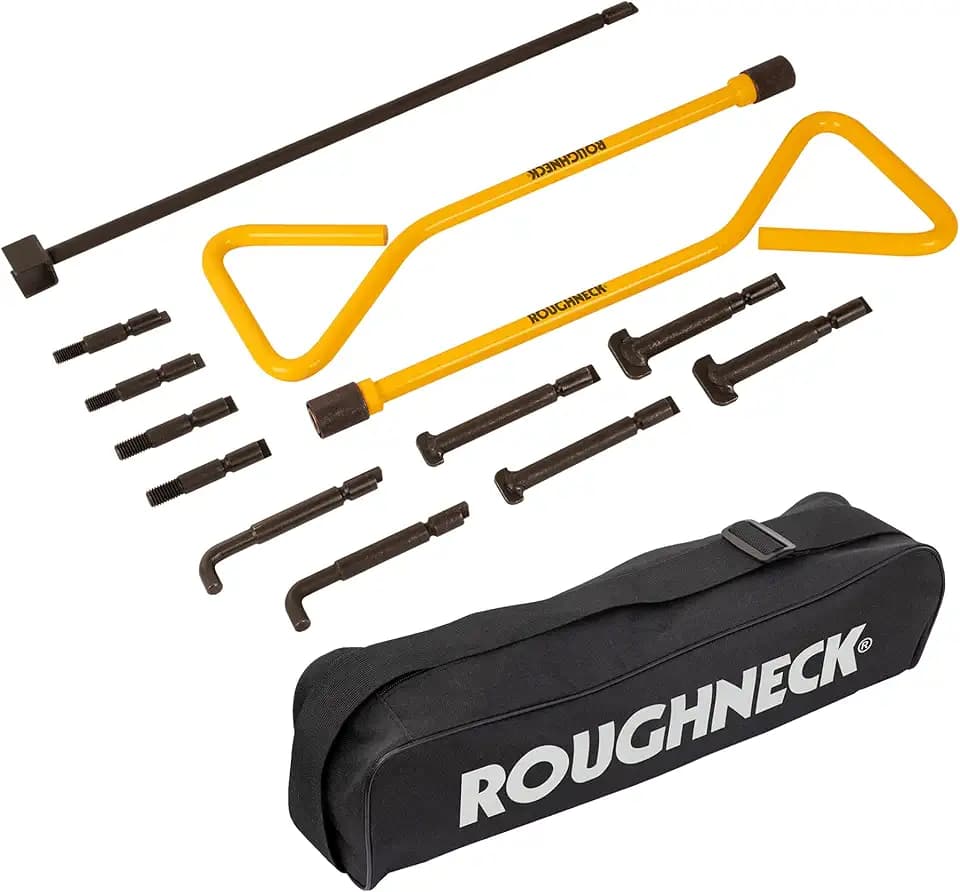 Roughneck® Lot de 13 clés universelles pour trou d'homme : 2 poignées, 11 clés (6 types) et étui de transport