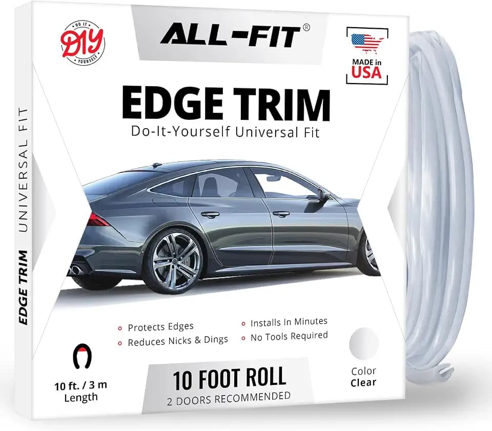 All-Fit Automotive Car Door Edge Protector Made in the USA (10 Ft - Clear)