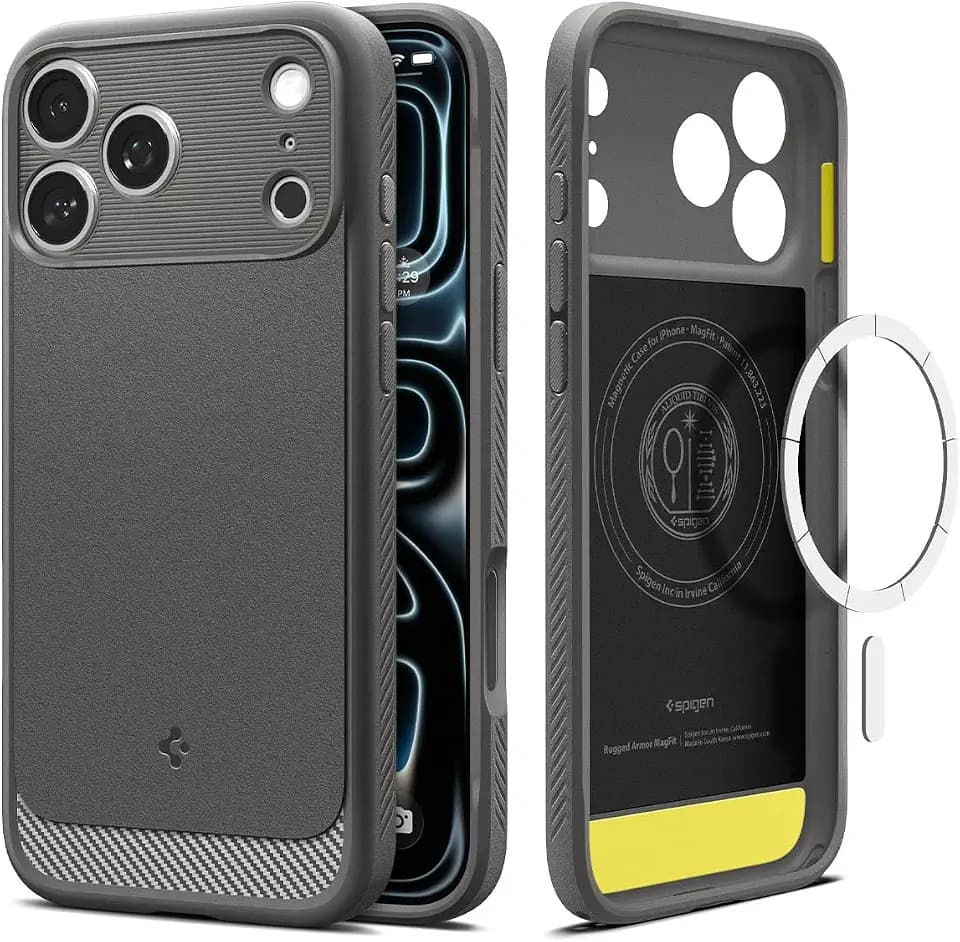 Spigen Rugged Armor MagFit for iPhone 17/18 Pro Max Case, Gray