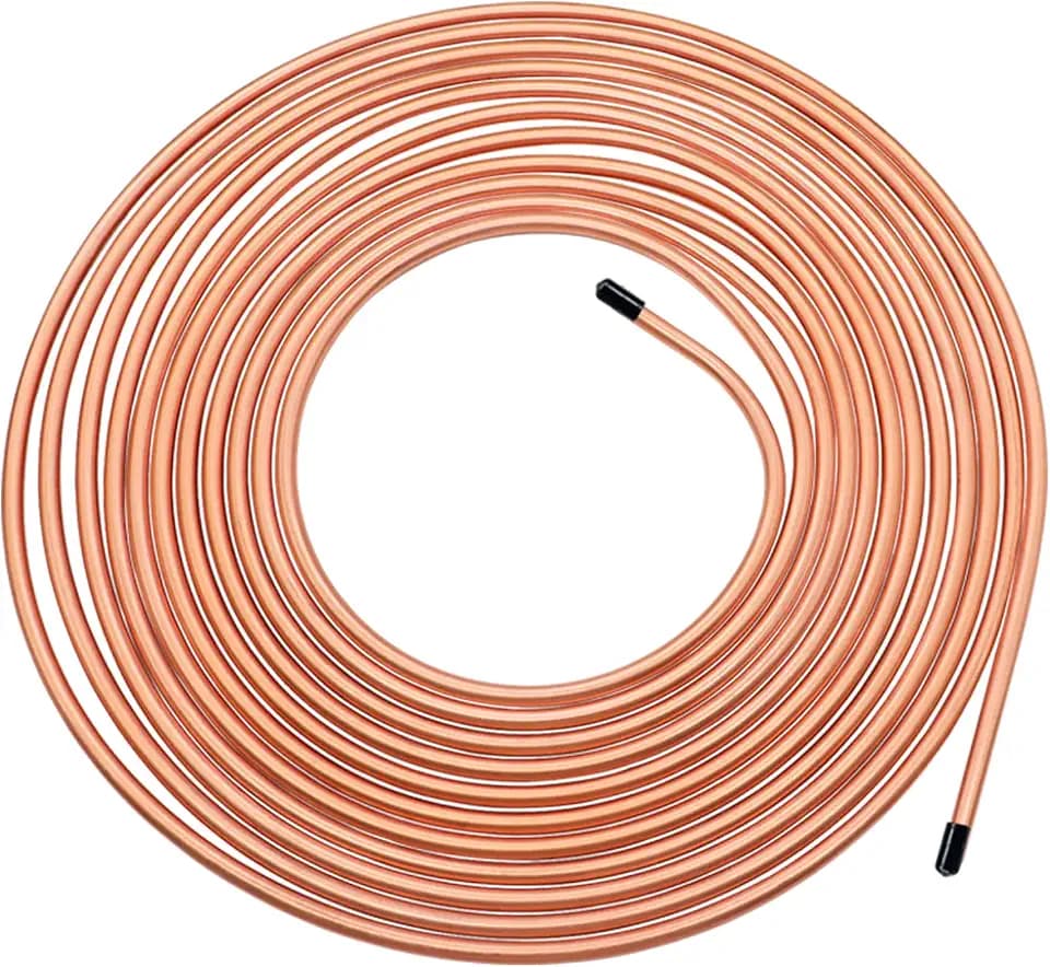 Tnisesm 3/16" Brake Line Tubing Kit, Upgrade Flexible Copper Nickel Brake Line Tubing Roll for hydraulic brakes Fuel Transmission System