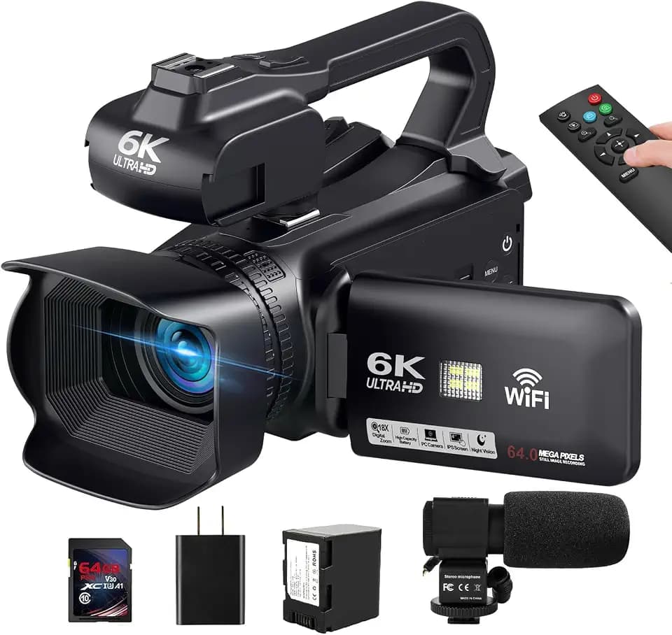 6K 64MP UHD Camcorder Video Camera WIFI Vlogging Camera For YouTube Webcam