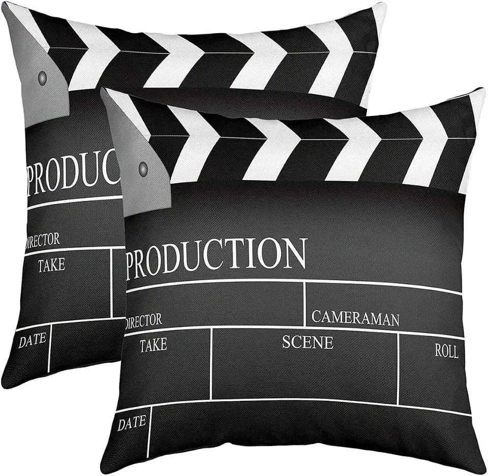 Brassée Kino Filme Theater 2 Stück Kissenbezug 40 x 40 cm Film Theater Kissenbezug für Sofa Alte Mode Home Decor Kissenbezug Outdoor