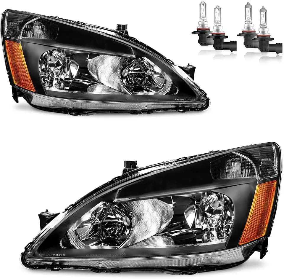 Halogen Headlights for 2003-2007 Honda Accord W/Bulbs