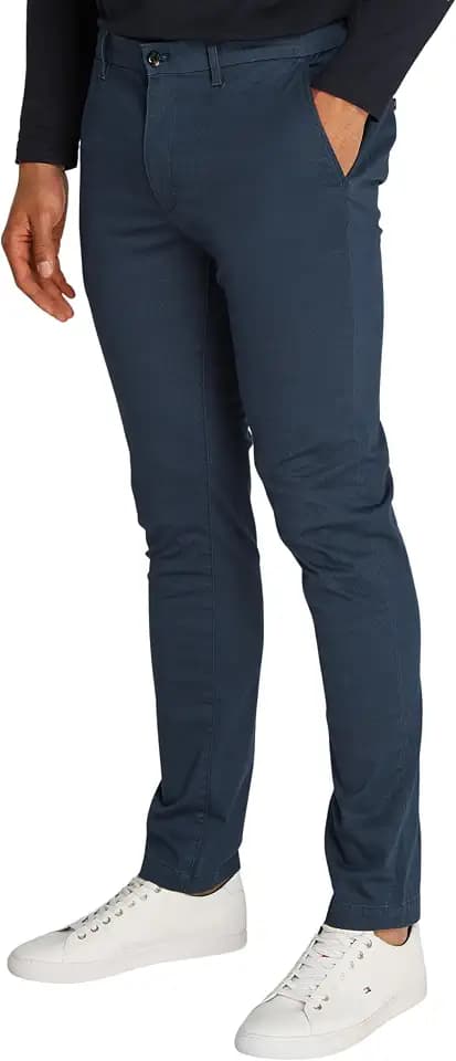 Tommy Hilfiger Herren Chino Hose Bleecker Printed Structure Slim Fit