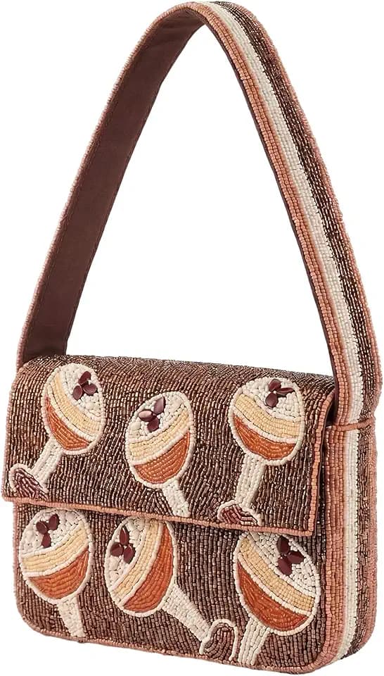 Beaded Shoulder Bag, Handmade
