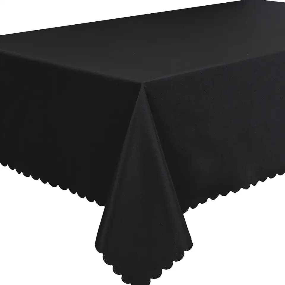 Home Direct Qualitäts Tischdecke Tischtuch Textil Eckig 140 x 300 cm, Tischwäsche, Schwarz