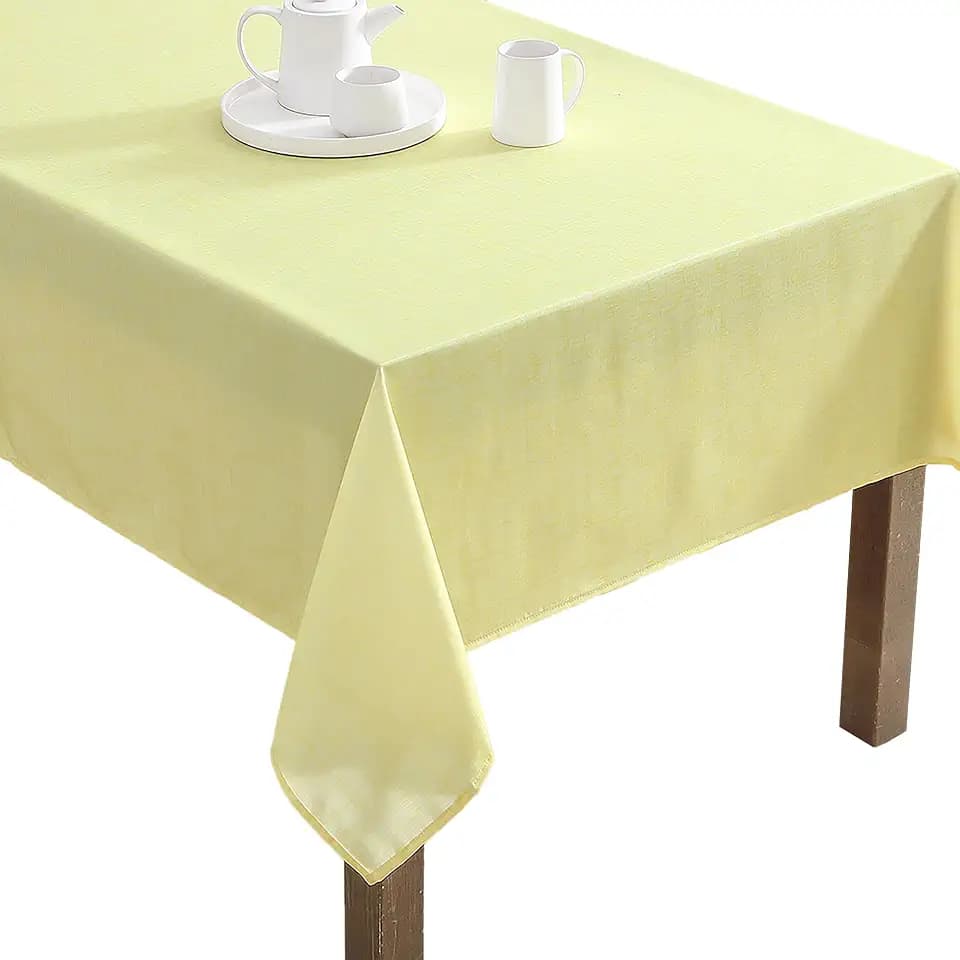 Laura Ashley Easy Care Polyester Tablecloth, 60" x 84", Yellow