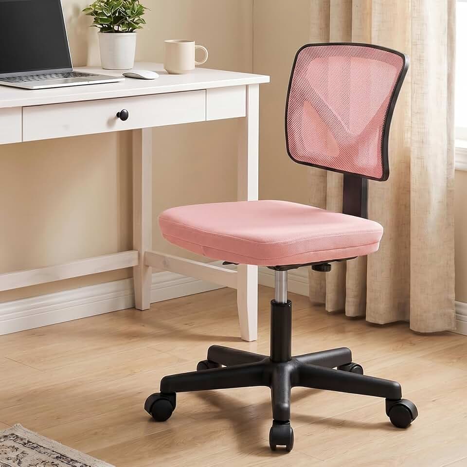 OLIXIS Armless Home Office Chair, Ergonomic Small Desk Chair