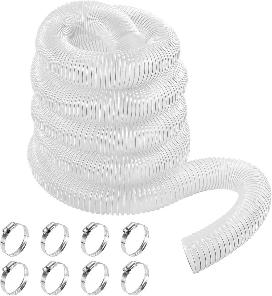 2-1/2" x 30ft Clear PVC Dust Collection Hose with Clamps
