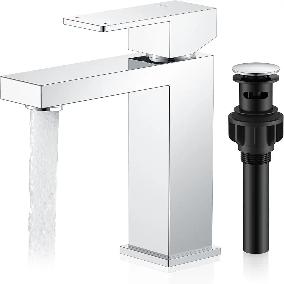 KENES Chrome Bathroom Faucet Single Hole, Single Handle Vanity Sink Faucet
