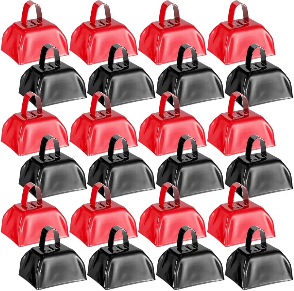 24 Pcs Metal Cowbell Handle Noise Makers 3x2.8x2.5in,None