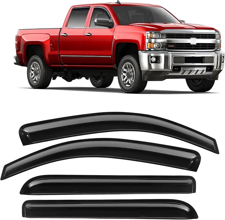 Rain Guards Fit for Chevy Silverado/GMC Sierra 1500 Crew Cab 2014-2018 4PCS