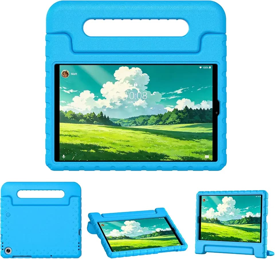 Kids Case for Lenovo Tab M10 HD 2nd Gen 10.1 Inch 2020 Released(TB-X306X/TB-X306F), Kid-Friendly Shockproof Lightweight EVA Handle Stand Cover for Lenovo Tab M10 HD 2nd Gen 10.1", Blue