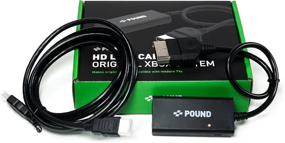 POUND HD Link Cable for Original Xbox - Compatible with All Modern TVs, HDMI Cable for HD Video Quality and 480i/720p Resolution On Xbox Classic