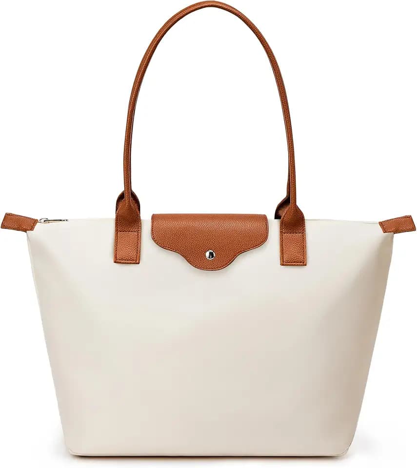 KALIDI Tote Bag for Women Nylon Top-Handle Purse,Large Capacity Shoulder Hobo handBag with Zipper Leisure Foldable Weekend
