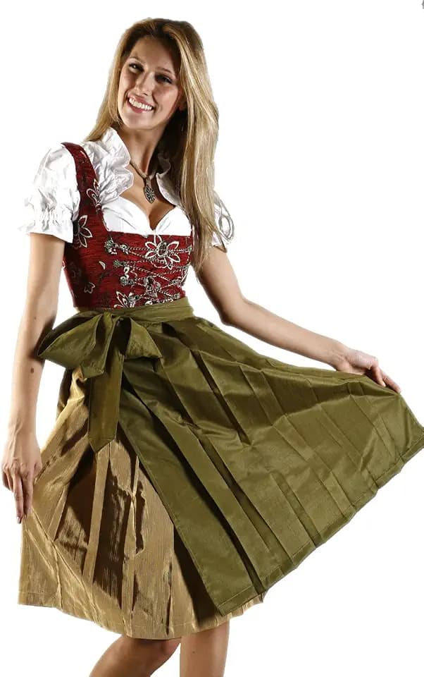 Dirndl Farbmuster F6021 mit Bluse und Schürze 3 teilig, Größe 50