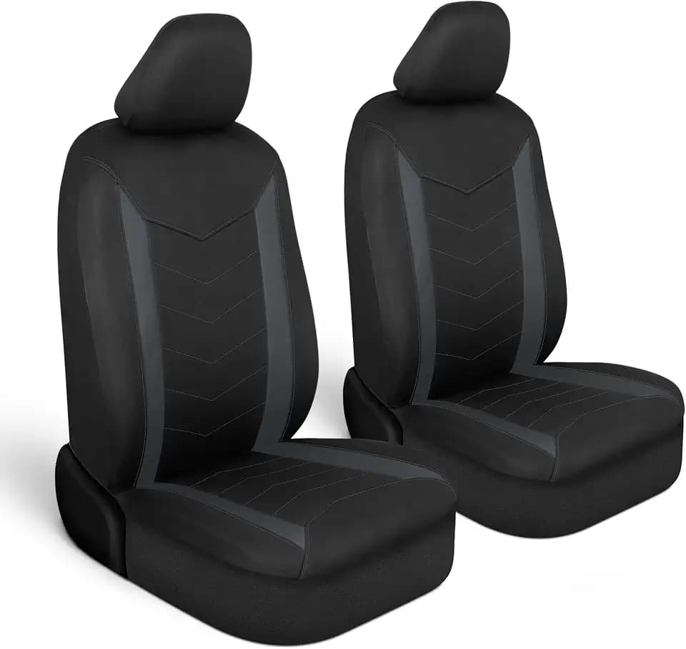 Motor Trend SpillGuard 2 Charcoal Gray Seat Covers for Cars & Seat Covers for Trucks - Neoprene Waterproof Car Seat Covers Front Seats Only - SUV Seat Covers Protector - Forros para Asientos de Carro