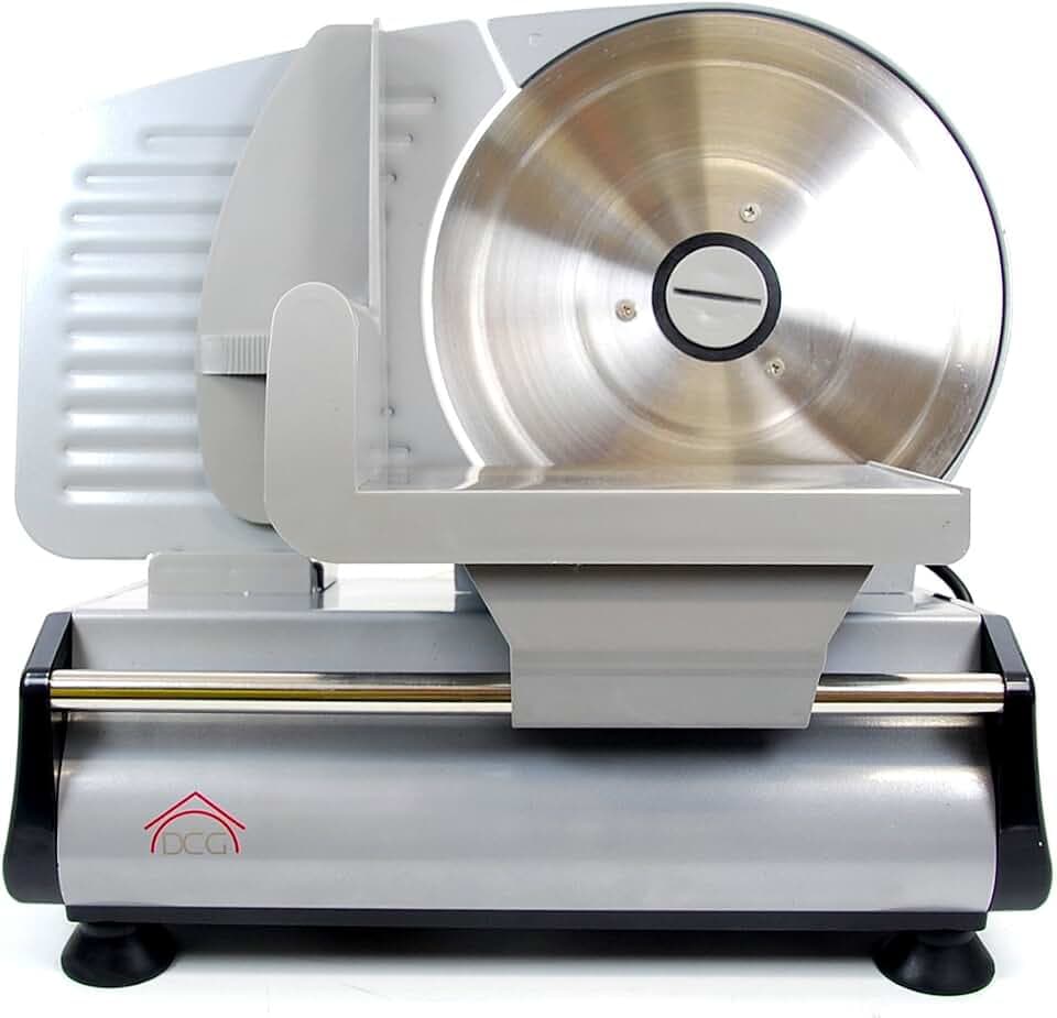 DCG MiTA Elektrischer Allesschneider aus Edelstahl 9 cm Durchmesser Edelstahlmesser leicht abnehmbar