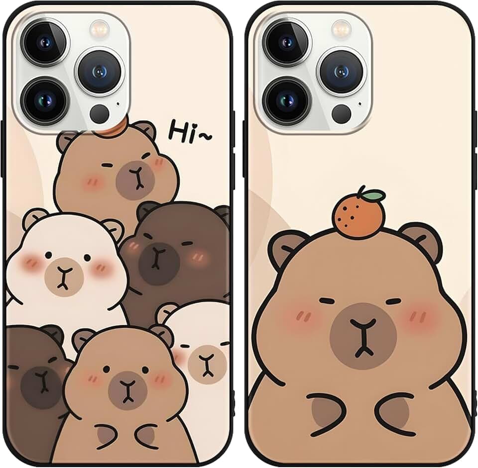 [2 Stück Anime Handyhülle für Xiaomi Redmi Note 13 5G 6.67" Hülle, Schutzhülle mit Aesthetic Capybara Muster Cover Niedlich Cartoon Weich TPU Silikon Stoßfest Kratzfest Case, Funny