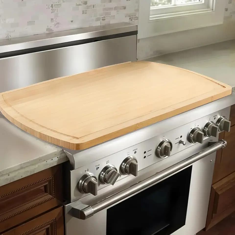 VEVOR Nudelbrett Herdabdeckung, Herdabdeckplatten aus Bambusholz für Elektroherd & Gasherd, Herdplatten-Abdeckung für Arbeitsfläche und Tablett, Abdeckplatte (76,2 x 55,88 cm)