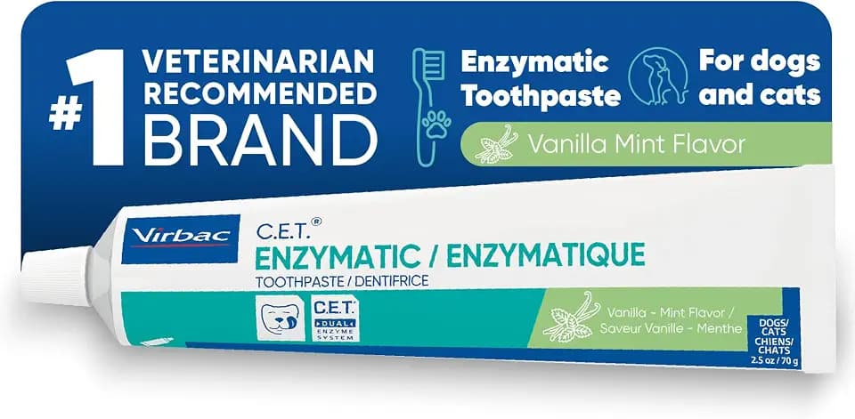 C.E.T. Enzymatic Toothpaste for Dogs and Cats, Vanilla Mint, 2.5oz
