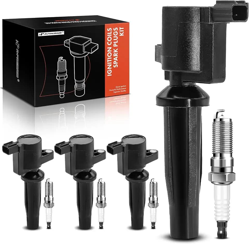 A-Premium Set of 4 Ignition Coil Pack and Iridium Spark Plugs