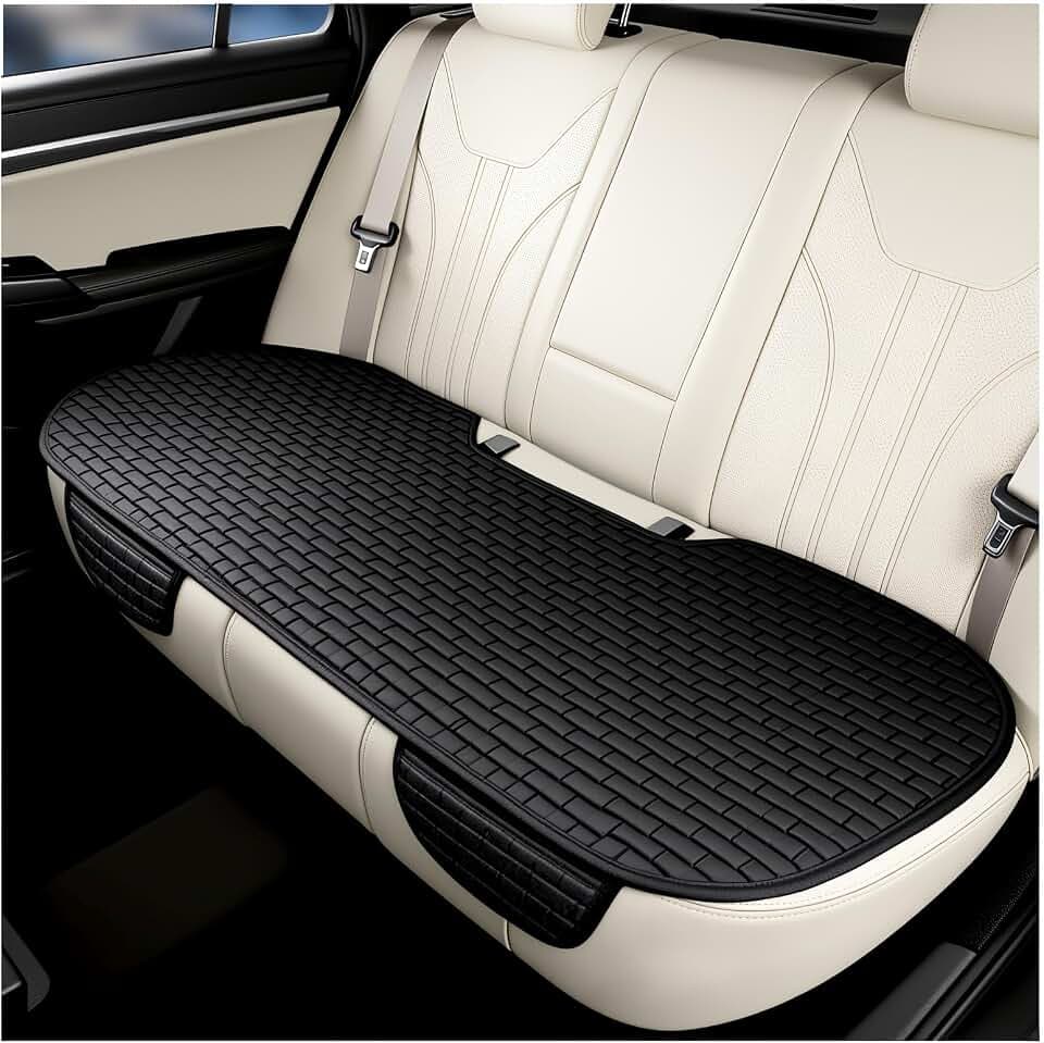 Car Bench Seat Cover with 2 Storage Slots,Breathable Backseat Car Covers to Protect Rear Seats from Dust/Scratches,Non-Slip Back Seat Cars Cover Fit for Most Cars/SUVs