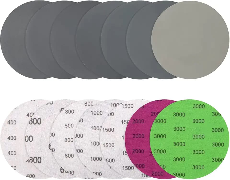 VIBRATITE 70 Stück Schleifpapier 125mm Klett 400-3000 Körnung Ohne Loch