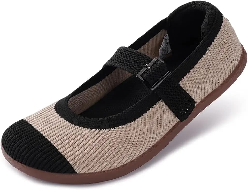 WHITIN Women's Wide Toe Box Barefoot Mary Jane Shoes W95