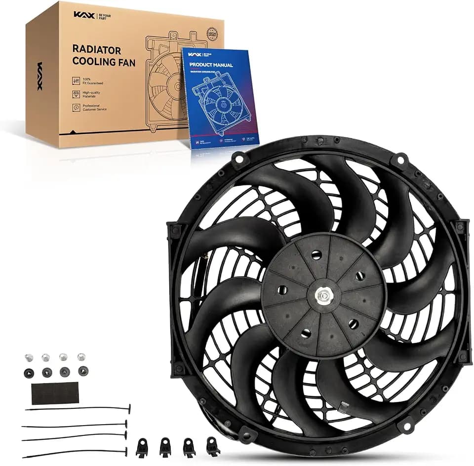 KAX 12 inch Universal Slim Fan Push Pull Electric Radiator Fan