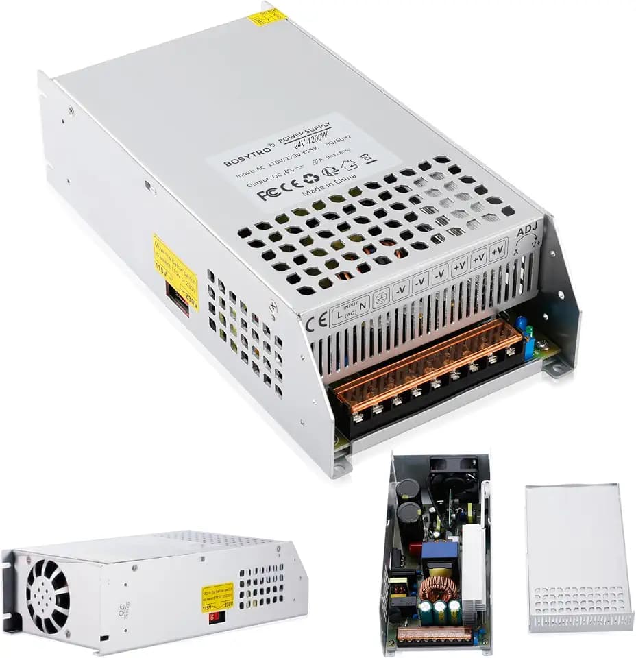 Trafo DC 24V 50A 1200W Schalternetzteil AC 110V/220V (PSU SMPS) 24Volt Transformator Industriell Adapter LED Lichtleiste Lampe Halbleiter Motor Pumpe Winde Amplifier Überwachungs Sensoren