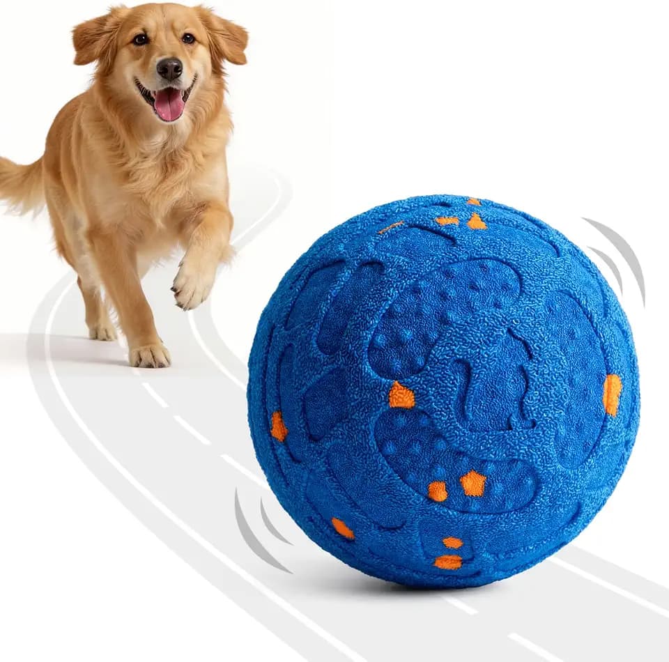 KITPLUS Smart Interactive Dog Toy Ball – Automatic Moving, Bouncing & Rolling, 3 Modes, Chew-Proof E-TPU Shell, Waterproof, Rechargeable,Dog Ball for Medium and Large Dogs,Blue