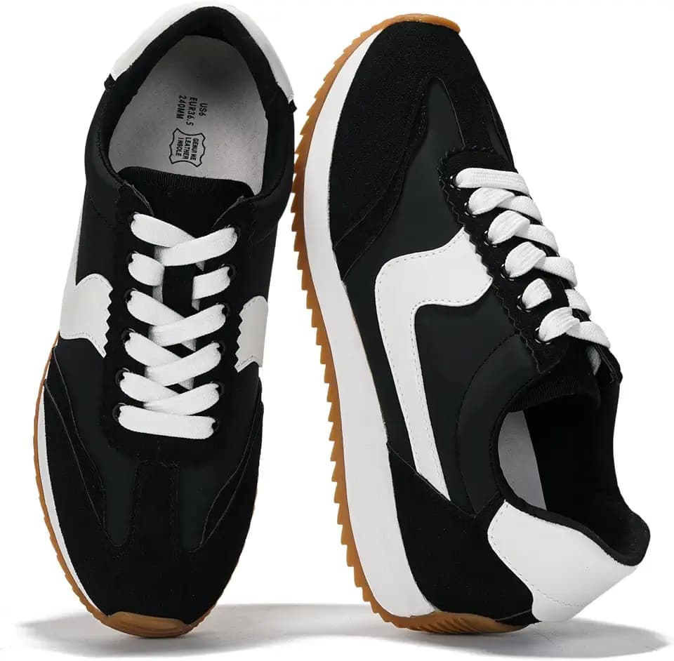 Womens Sneakers Memory Foam - Lightweight Lace Up Shoes for Women 2026