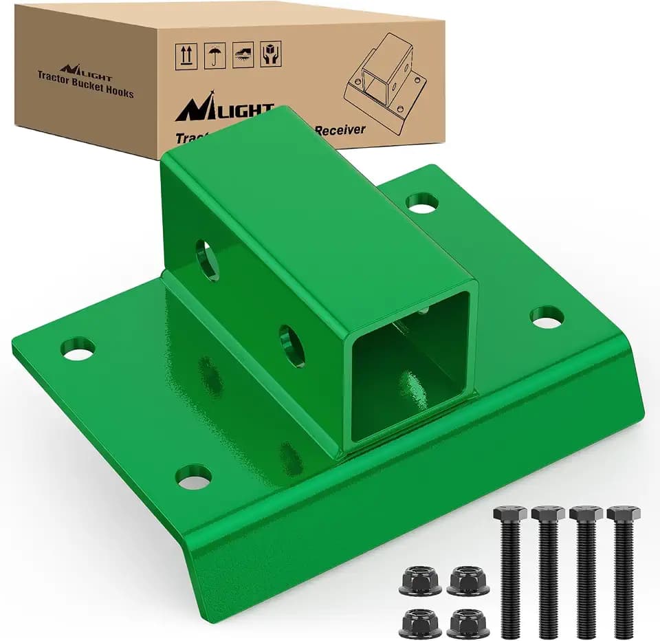 Nilight Bolt on Tractor Bucket 2 inch Towing Receiver Adapter 5/8”Pin Hole