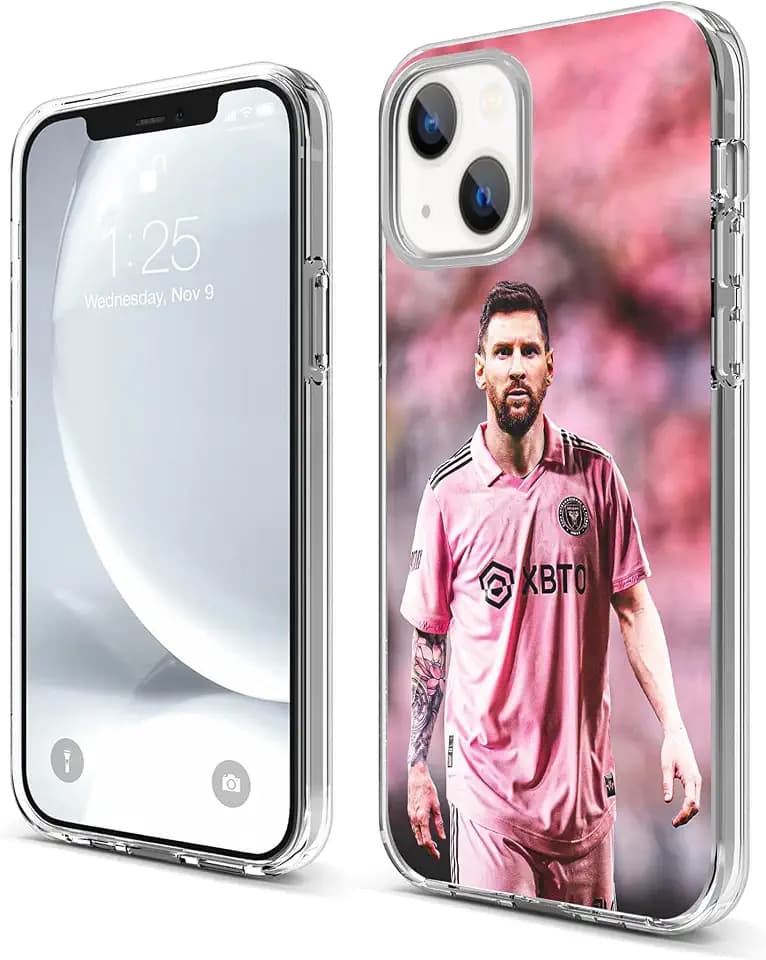 Compatible with iPhone 14 Case, Soft TPU Shockproof Fingerprint Resistant Protective Clear Phone Case (Football-Soccer-Star-Me-10)