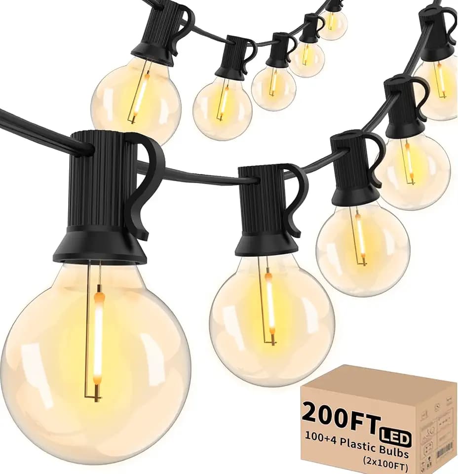 Svater 200 FT Outdoor String Lights for Outside Patio 104 Bulbs Waterproof