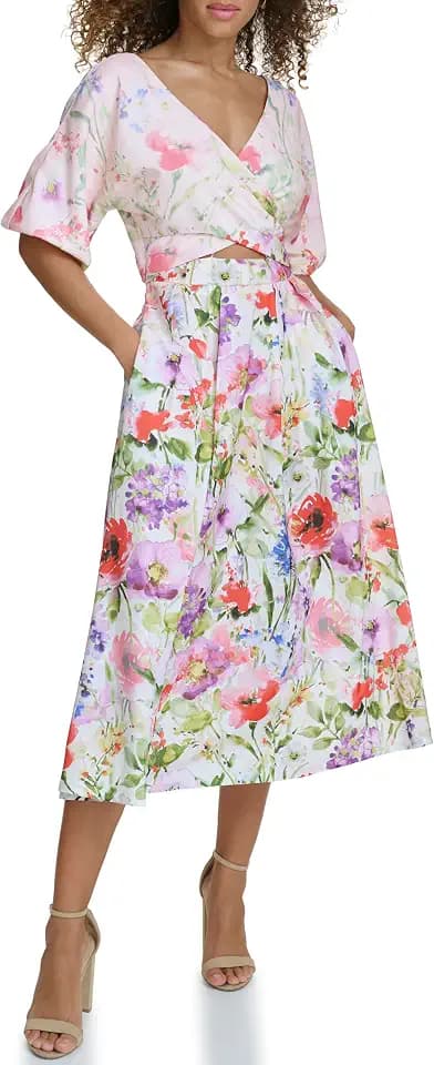 Siena Women's Floral Printed Fit and Flare Dress