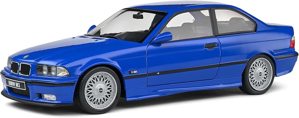 Solido BMW E36 M3 Coupé 1996 (blau) – Hochwertiges Diecast Modellauto im Maßstab 1:18, klassisches Sportcoupé für Sammler & BMW-Fans