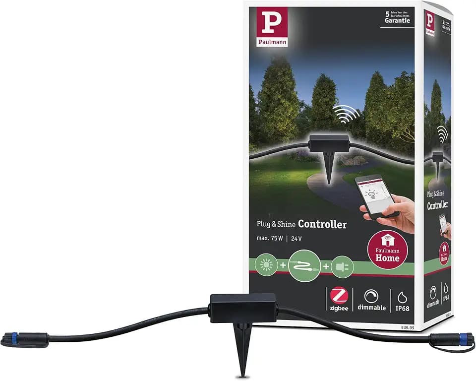 Paulmann 93999 Plug & Shine Zigbee Controller für Außenleuchten IP68 SmartHome max. 75 Watt Steuerung dimmbar
