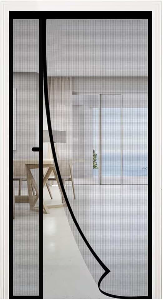 RELIANCER Fiberglass Magnetic Door Screen,Fit Doors Size 36"x96",Auto Close Screen Door Mesh w/Magnets,Left Right Side Opening,Patio Doorway Net Screens,Self-Closing Doors Cover,Doorway Curtain Mesh