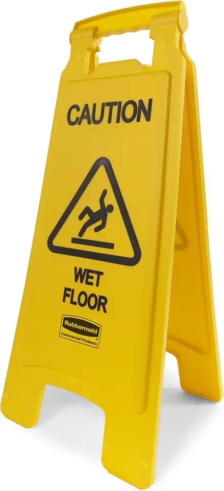 Rubbermaid Commercial Products 2 Sided 'Caution Wet Floor' Imprint Floor Safety Sign - Yellow