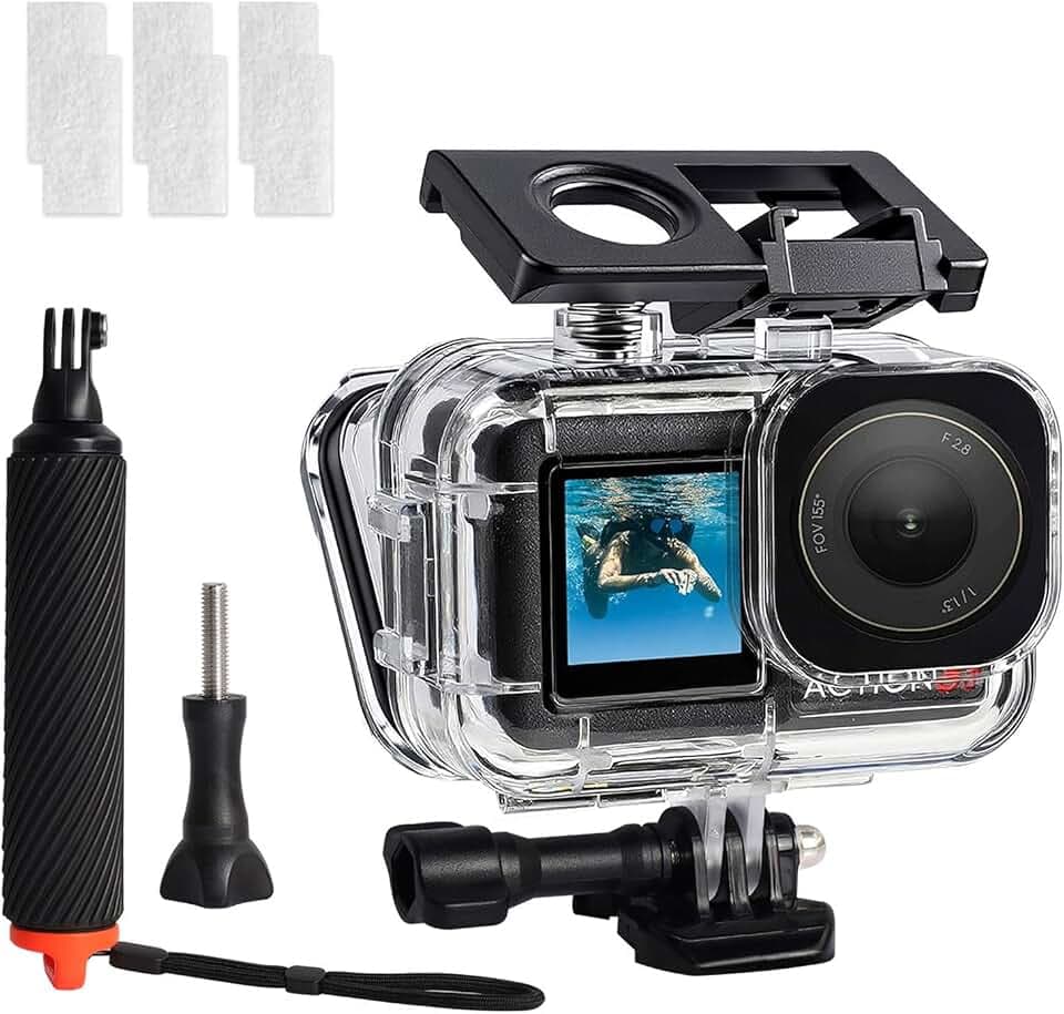 Wasserdichtes Gehäuse für DJI Osmo Action 6 Kamera, mit Anti-Nebel & Floating Hand Grip Set, The Standard Diving kit is Suitable for DJI Osmo Action 6, 60m Unterwasser-Tauchgehäuse