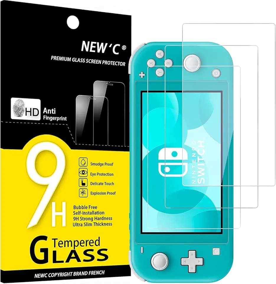 NEW'C for Nintendo Switch Lite Screen Protector Tempered Glass HD Clear