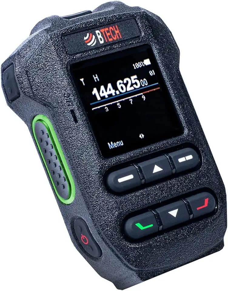BTECH BS-50 (Black) Bluetooth Wireless Speaker Mic, 1.44” Color Display + 6 Buttons Full Control, GPS + Compass, IP54 Weatherproof, USB-C Rechargeable 1200mAh, for GMRS-PRO/GMRS-50PRO/UV-PRO/UV-50PRO