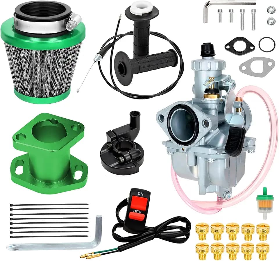 FVRITO VM22 26mm Carburetor Carb Throttle Cable Kit for Predator 212cc 196cc Coleman CT200U CT200U-EX BT200X Mini Bike KT196 Go Kart Baja Warrior GX160 GX200 6.5Hp Clone Engine Performance Parts Green
