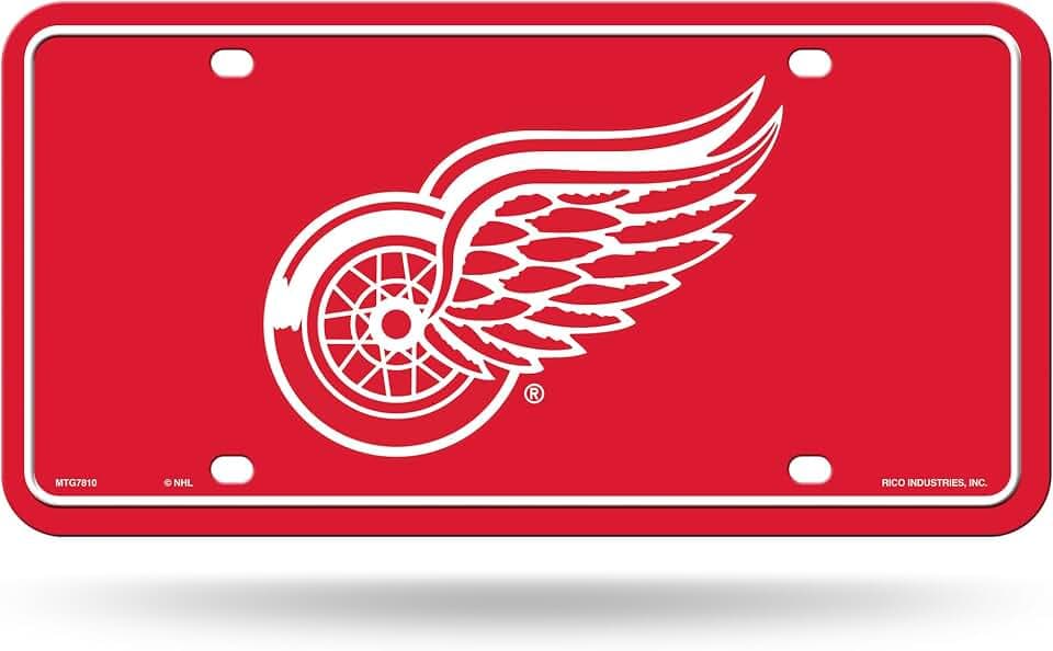 Rico Industries NHL Hockey Metal Auto Tag 6" x 12" - Great for Truck/Car/SUV